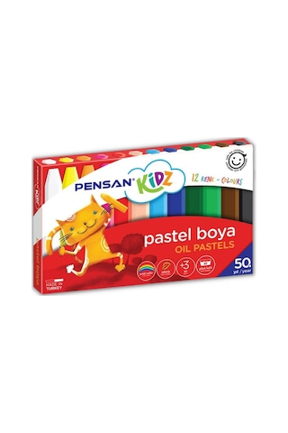 Pastel Boya 12 Li Karton Kutu 1 Adet Pensan 12 Renk Pastel Boya 1