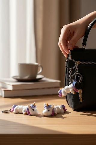 Unicorn Figürlü Hareketli Anahtarlık
