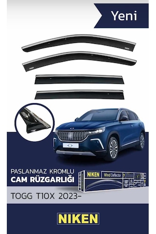 Togg T10x Kromlu Cam Rüzgarlığı Niken 2023 Sonrası