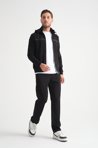 Shooter Sportswear Shooter Premium Dik Yaka Rahat Form Klasik Paça Erkek Eşofman Takımı Siyah