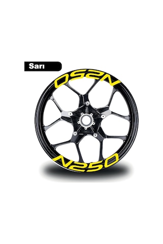One Vıp Sale Bajaj N250 Jant İçi Yazı Sticker Modeli Sarı Moto Aksesuar Model:onevip-motorjant1113
