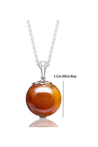 Erilsa Sertifikalı Mini Boy Siyah Kızıl Yemen Akik Taşı Kolye Çok Renkli