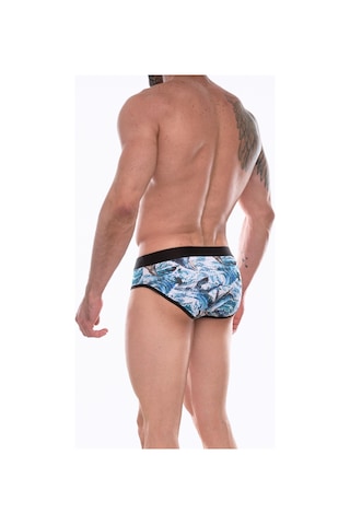 Erkek Dalga Desenli Slip Külot Gri Melanj