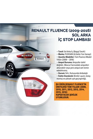 Renault Fluence 2009-2016 Model Arası Sol İç Stop 1 Adet