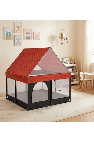 Missidea Siyah Çatılı Kare Bebek Ve Çocuk Oyun Alanı 120x120 Cm