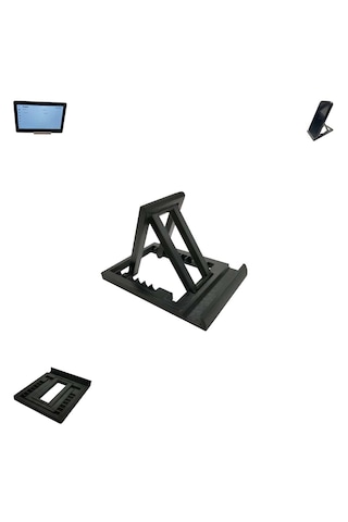 Özel Üretim Katlanabilir & Ayarlanabilir 7 Kademeli Telefon Tablet Standı Tablet Telefon Tutucu Siyah