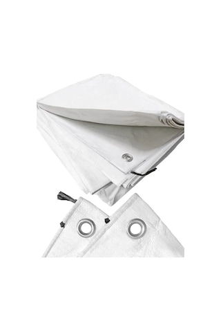 Beyaz Renk Ebatlı Branda. 3x6 Çadır 140 Gr/m2 Su Geçirmez Kamyon Saman İnşaat Gölgeleme Çadırı