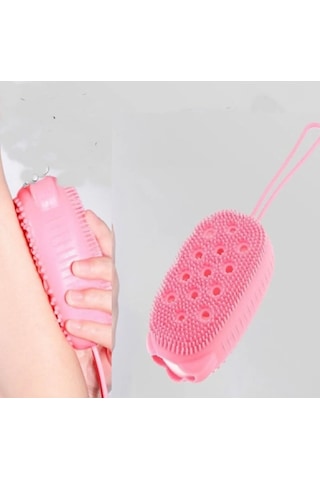 2 Adet Süngerli Silikon Banyo Kesesi Hazneli Vücut Kesesi Masajlı Yumuşak Duş Lifi