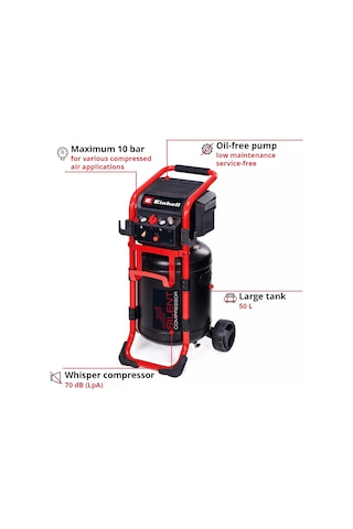Einhell TE-AC 270/50 Silent, Sessiz Hava Kompresörü (Yağsız) - 4010451