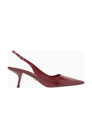 Sam Edelman Bianka 60 Bordo Nappa Deri, Alçak Topuklu Kadın Slingback Pump