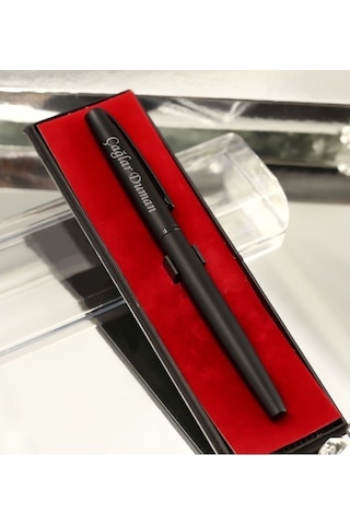 Kişiye Özel Premium Metal Roller Kalem - İsme Özel Lazer İşlemeli İmza Kalemi Mavi