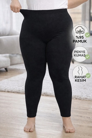 Büyük Beden Ağlı Penye Tayt Extra Büyük Beden , Rahat Kalıp,yüksek Bel. SiYAH
