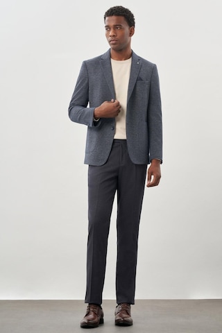 İmza Lacivert Desenli Örme Mono Yaka Astarsız Esnek 6 Drop Slim Fit Casual Ceket 1002245161 Lacivert
