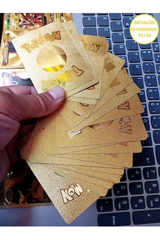 Pokemon Metalize Altın Gold Seri 3d Boyut Oyun Kartı 55 Adet Sunmoon Unbroken Bond Game Card