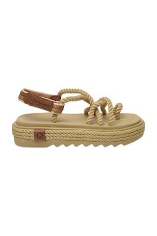 Bohonomad Ibiza Mid Platform Kadın Bej Sandalet Ibz0012-mp