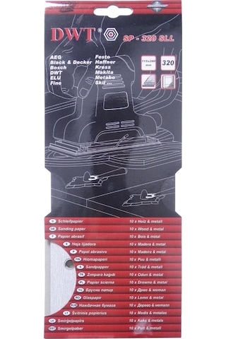 DWT SP-320SLL Dikdörtgen Delikli Zımpara Kağıdı 115x280mm 320 Kum