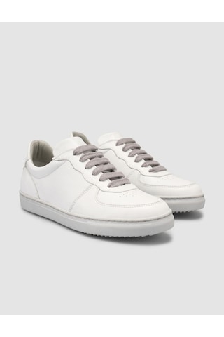 Monamae Beyaz - Gri Detaylı Kadın Sneaker Beyaz