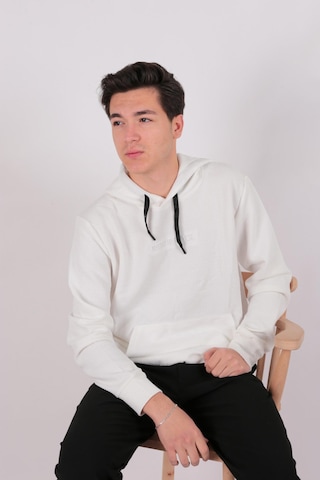 Five Pocket Fp24b2124 Erkek Kapşonlu Kanguru Cepli Sweatshirt Off White