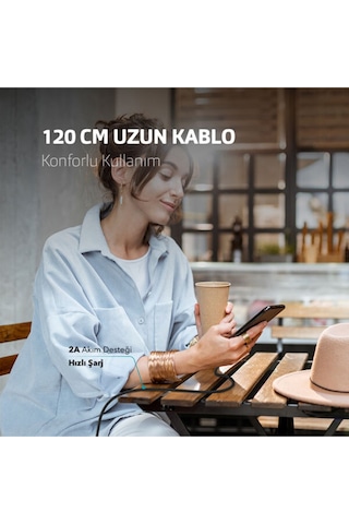 Uzay Gri Alumicable Iphone Lightning Uyumlu Şarj Ve Data Kablosu 2dk16
