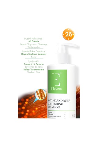 E'lovers Kepeğe Karşı Etkili Besleyici 2'si 1 Arada Şampuan ve Saç Kremi 400 ML