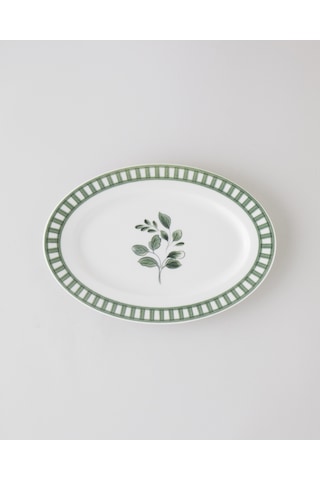 English Home Gardenia Porselen Kayık Tabak 30 Cm Yeşil Yeşil