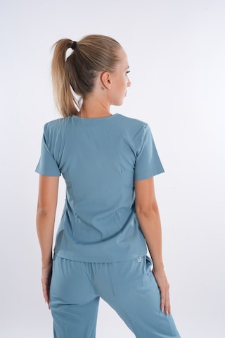 Cool Petrol Lily Model Fermuarlı Soft Likra Doktor Hemşire Forma 001