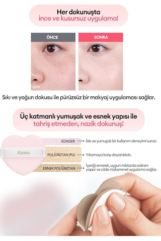 Kalp Şekilli Makyaj Süngeri A'pıeu Juicy Pang Heart Puff