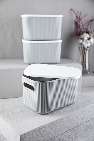 Bayev 2 Adet Storage 6 Lt Gri Kapaklı Düzenleyici