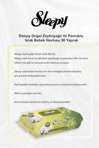 Sleepy Doğal Zeytinyağlı Ve Pamuklu Islak Bebek Havlusu 90 Yaprak 5 Al 4 Öde Ve Rosie Pamuk