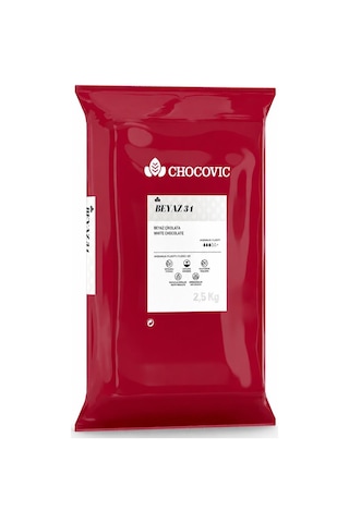 Chocovic Beyaz Kuvertür Blok Çikolata 2,5 Kg