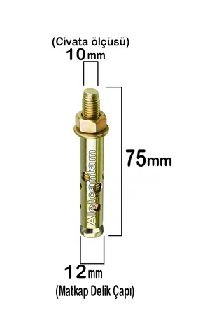 Aletçantam Çelik Dübel Gömlekli 10x75 (12mm) - 10 adet