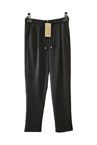 Ggmm Beli Lastikli Dabıl Kumaş Pantolon Siyah - 621259658 Siyah