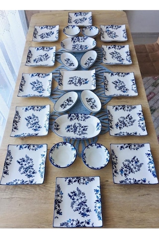 Yasmin Desen 12 Kişilik Kahvaltı Takımı Mavi