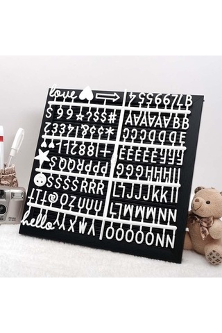 Değiştirilebilir Siyah Yazı Panosu Mesaj Tahtası - Beyaz Harf Set