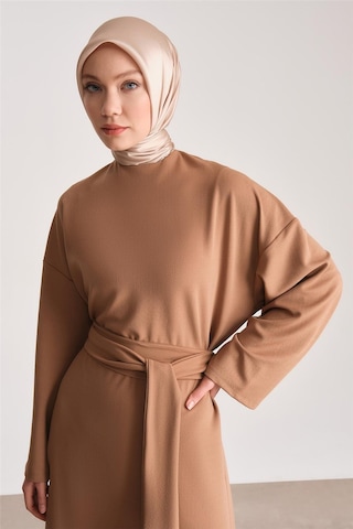 Armine Örme Beli Çift Bağlamalı Elbise Ort9727 Camel-camel Camel