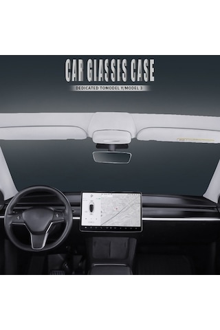Moly Tesla Model 3 İçin Gri Plastik Gözlük Kutusu - Kolay Montajlı Araç İçi Saklama Kutusu