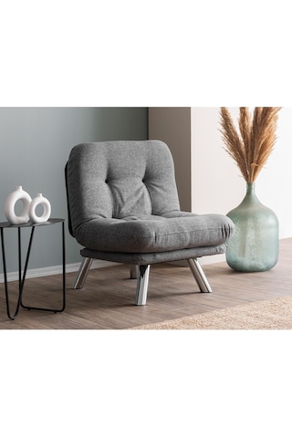 Pafu Hippo Tekli Yataklı Koltuk Keten - Açık Gri Açık Gri