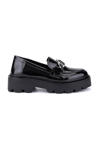 Tamer Tanca Kadın Vegan Siyah Rugan Loafer Ayakkabı 817 0890 Bn Ayk Sk22/23 Sıyah Krsk Rgn Siyah