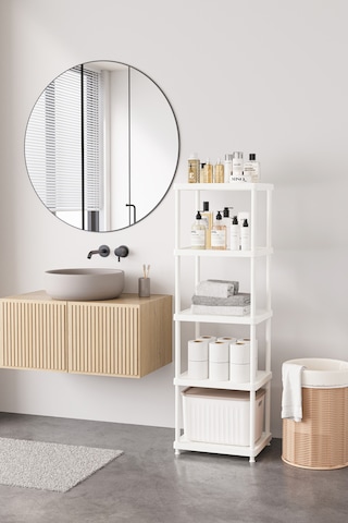 Beyaz 5 Katlı 33x40 Ekstra Geniş Düzenleyici Mutfak Banyo Ve Kiler Rafı