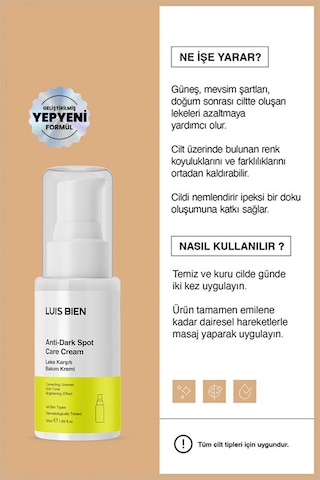 Luis Bien Leke Karşıtı Cilt Bakım Kremi 50 ML