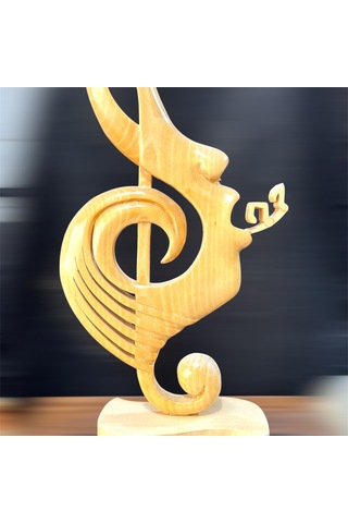 Ahşap El Sanatlar Ahşap Müzik Temalı Biblo