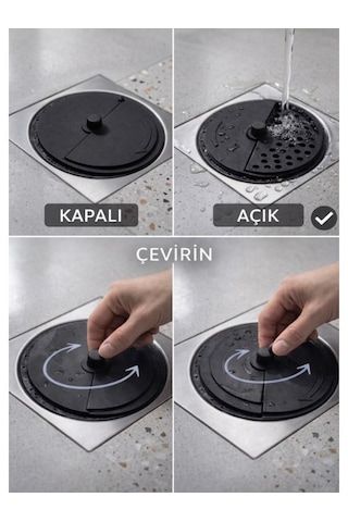 Aç Kapa Twist Gider Süzgeci Antrasit Gri Lavabo, Banyo Ve Mutfak İçin Pratik Filtre 1 Adet Antrasit - Gri