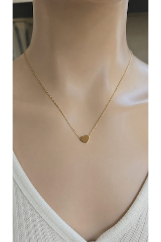 Gold Mini Kalp Çelik Kolye Paslanmaz Çelik Altın