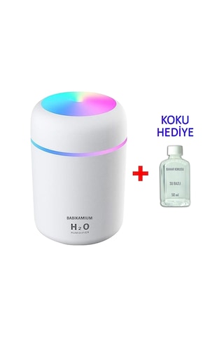 Babikamium Hava Nemlendirme Buhar Makinesi Beyaz + Su Bazlı Bahar Kokusu 50 ML