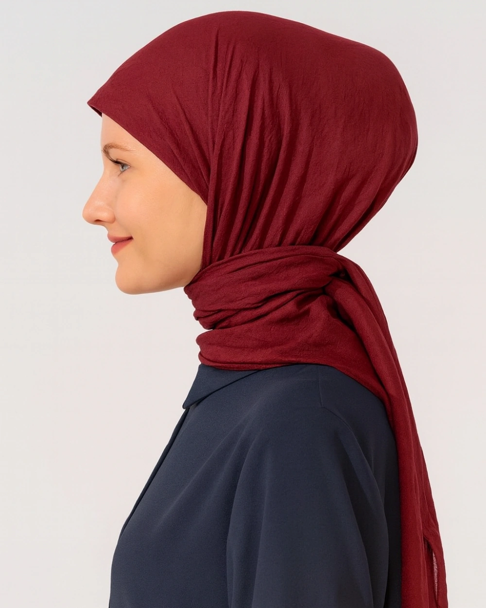 Konfor Eşarp 195x85 Cm 4 Mevsim Kullanım Terletmez, Kaymaz, Pamuk Polyester Karışımlı Rahat Eşarp Bordo