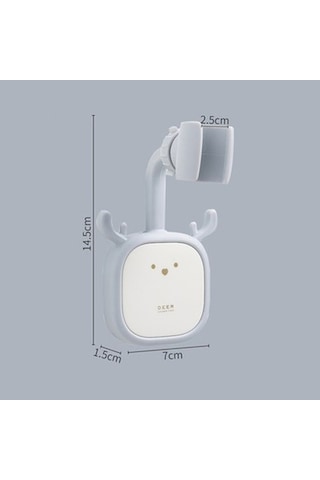 Primepickings Gri Oyorefd Yaratıcı Ayarlanabilir Banyo Duş Başlığı Tutucu Kanca İle Duvara Monte Duş Baş 2 Katlı Gri