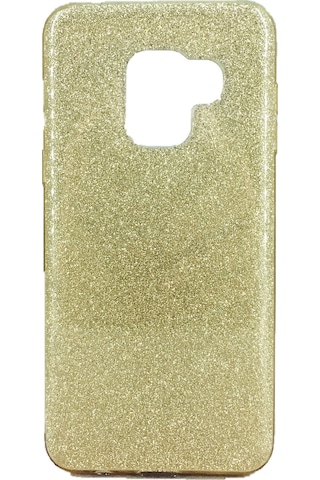 Samsung Uyumlu S9 Plus (G965) 3in1 Simli Silikon Arka Kapak Gold