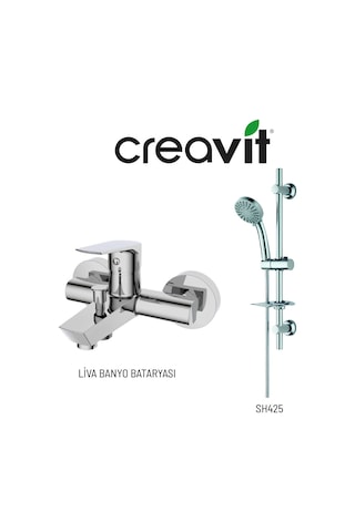 Creavit Liva Banyo Bataryası Lv2500 Ve Sürgülü El Duş Seti Sh425 Krom