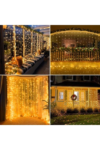 Mufunye 600 Led'li 6m X 3m Usb Kumandalı Led Bayram Dekorasyon Işık Zinciri Beyaz