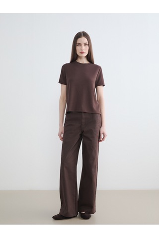 Lcw Modest Kahverengi Regular Fit Geniş Paça Kadın Pantolon